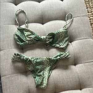 ViX Paula Hermanny Green Bikini with Brown Spots